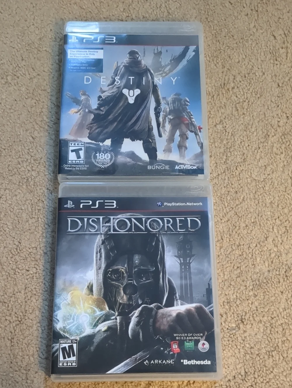 Sony PS3 Game Bundle - Blue/Black Destiny & Dishonored